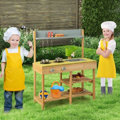 Costway Cucina giocattolo per bambini con serbatoio d'acqua rimovibile rubinetto realistico, Cucina gioco 75x35x92cm Costway Cucina giocattolo per bambini con serbatoio d'acqua rimovibile rubinetto realistico, Cucina gioco 75x35x92cm