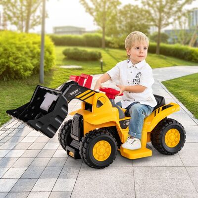 Costway Escavatore elettrico per bambini a batteria, Cavalcabile con benna controllabile vano nascosto effetti sonori Costway Escavatore elettrico per bambini a batteria, Cavalcabile con benna controllabile vano nascosto effetti sonori
