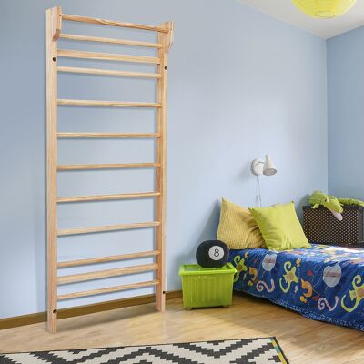 Costway Spalliera svedese in legno fino a 100kg di carico Palestra scala svedese singola per bambini e adulti 195x80x14cm Costway Spalliera svedese in legno fino a 100kg di carico Palestra scala svedese singola per bambini e adulti 195x80x14cm