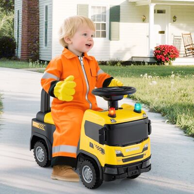 Costway Giocattolo macchina a spinta per ufficiale scania dei pompieri con luci, Macchina cavalcabile per bambini 18 mesi Giallo Costway Giocattolo macchina a spinta per ufficiale scania dei pompieri con luci, Macchina cavalcabile per bambini 18 mesi Giallo