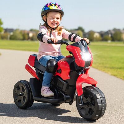 Costway Moto per bambini a 3 ruote 6v con fari led ha pedale a piedi, Moto per bambini è un veicolo elettrico da 37 a 72 mesi Rosso Costway Moto per bambini a 3 ruote 6v con fari led ha pedale a piedi, Moto per bambini è un veicolo elettrico da 37 a 72 mesi Rosso