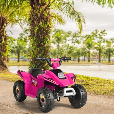 Costway Quad cavalcabile alimentato a batteria 6V con velocità massima 4,6 km/h, Mini quad ATV per bambini Rosa Costway Quad cavalcabile alimentato a batteria 6V con velocità massima 4,6 km/h, Mini quad ATV per bambini Rosa