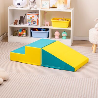 Costway Set di 2 blocchi da arrampicata con velcro e fodera rimovibile e imbottitura in schiuma, Blocchi di costruzione in schiuma per arrampicare Costway Set di 2 blocchi da arrampicata con velcro e fodera rimovibile e imbottitura in schiuma, Blocchi di costruzione in schiuma per arrampicare