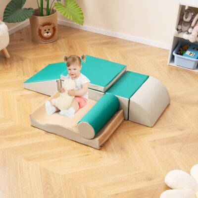 Costway Set di giocattoli educativi per arrampicatori 7 pezzi, Attrezzatura leggera in schiuma per bambini più di 1,5anni Verde Costway Set di giocattoli educativi per arrampicatori 7 pezzi, Attrezzatura leggera in schiuma per bambini più di 1,5anni Verde