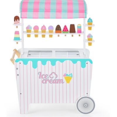 Costway Carretto per gelato e camioncino della cucina con 2 grandi ruote, Set di giocattoli per gelato per bambini Costway Carretto per gelato e camioncino della cucina con 2 grandi ruote, Set di giocattoli per gelato per bambini