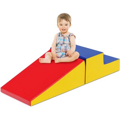 Costway Set attività per arrampicarsi e gattonare, Gradini in schiuma morbida e rampa giocattolo per arrampicarsi, Colorato Costway Set attività per arrampicarsi e gattonare, Gradini in schiuma morbida e rampa giocattolo per arrampicarsi, Colorato