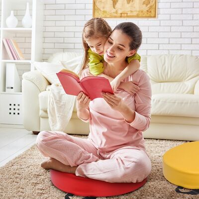 Costway Cuscinetti per bambini con 6 colori e forma rotonda, Cuscini impermeabili con maniglia ergonomica Costway Cuscinetti per bambini con 6 colori e forma rotonda, Cuscini impermeabili con maniglia ergonomica