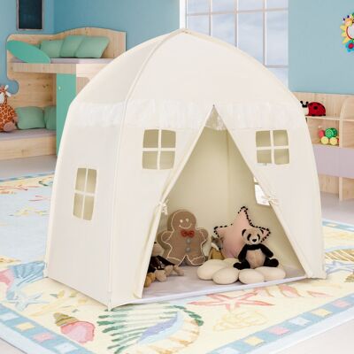 Costway Tenda da gioco per bambini con borsa di trasporto tappetino antiscivolo, Tenda da principesse portatile Beige Costway Tenda da gioco per bambini con borsa di trasporto tappetino antiscivolo, Tenda da principesse portatile Beige