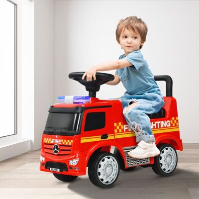 Costway Camion dei pompieri Mercedes Benz per bambini con spazio nascosto, Macchinina a spinta e cavalcabile Rosso Costway Camion dei pompieri Mercedes Benz per bambini con spazio nascosto, Macchinina a spinta e cavalcabile Rosso