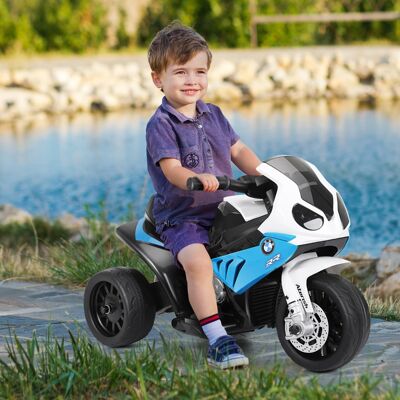 Costway Moto cavalcabile alimentata a batteria 6 V per bambini, Motocicletta a 3 ruote con musica e aspetto carino Blu Costway Moto cavalcabile alimentata a batteria 6 V per bambini, Motocicletta a 3 ruote con musica e aspetto carino Blu