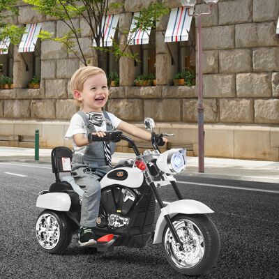 Costway Moto in stile chopper per bambini e bambine, Moto cavalcabile alimentata a batteria Bianco Costway Moto in stile chopper per bambini e bambine, Moto cavalcabile alimentata a batteria Bianco