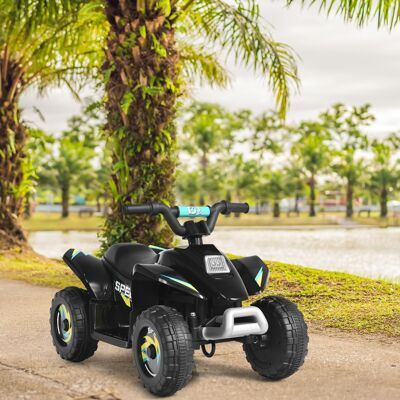 Costway Quad cavalcabile alimentato a batteria 6V con velocità massima 4,6 km/h, Mini quad ATV per bambini Nero Costway Quad cavalcabile alimentato a batteria 6V con velocità massima 4,6 km/h, Mini quad ATV per bambini Nero
