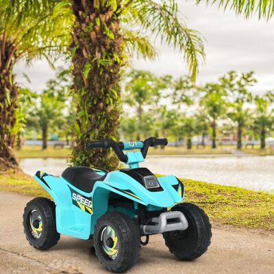 Costway Quad cavalcabile alimentato a batteria 6V con velocità massima 4,6 km/h, Mini quad ATV per bambini Blu Costway Quad cavalcabile alimentato a batteria 6V con velocità massima 4,6 km/h, Mini quad ATV per bambini Blu