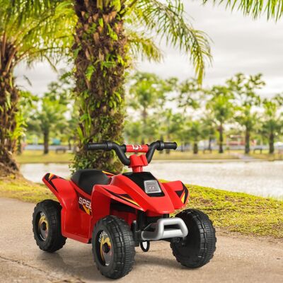Costway Quad cavalcabile alimentato a batteria 6V con velocità massima 4,6 km/h, Mini quad ATV per bambini Rosso Costway Quad cavalcabile alimentato a batteria 6V con velocità massima 4,6 km/h, Mini quad ATV per bambini Rosso