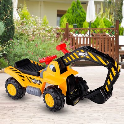 Costway Ruspa elettrica multifunzione per bambini, Escavatore giocattolo cavalcabile con suono 89x45x30cm Costway Ruspa elettrica multifunzione per bambini, Escavatore giocattolo cavalcabile con suono 89x45x30cm