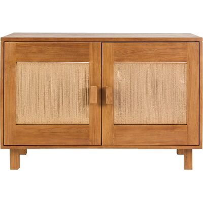 Miliboo Mobile da bagno in legno massello di teak e corda intrecciata L120 cm MOSSA Miliboo Mobile da bagno in legno massello di teak e corda intrecciata L120 cm MOSSA