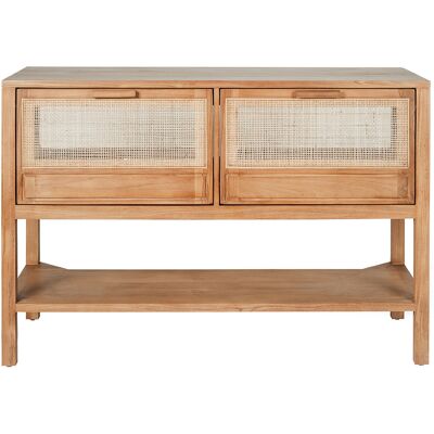 Miliboo Mobile da bagno in legno massello di teak e intreccio in rattan L120 cm RIVO Miliboo Mobile da bagno in legno massello di teak e intreccio in rattan L120 cm RIVO