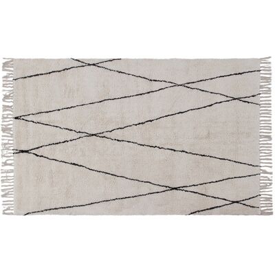 Miliboo Tappeto berbero a frange in cotone écru 160 x 230 cm HODNA Miliboo Tappeto berbero a frange in cotone écru 160 x 230 cm HODNA