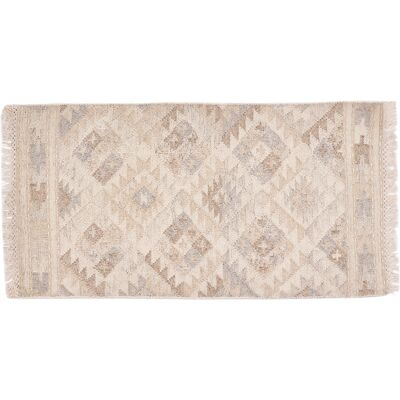 Miliboo Tappeto berbero beige con motivi in lana e cotone 60 x 120 cm MAKAÏ Miliboo Tappeto berbero beige con motivi in lana e cotone 60 x 120 cm MAKAÏ