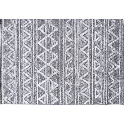 Miliboo Tappeto berbero con motivi a rilievo bianco e grigio 160 x 230 cm ERGA Miliboo Tappeto berbero con motivi a rilievo bianco e grigio 160 x 230 cm ERGA