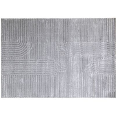 Miliboo Tappeto grafico rettangolare grigio 160 x 230 cm MAGNUS Miliboo Tappeto grafico rettangolare grigio 160 x 230 cm MAGNUS