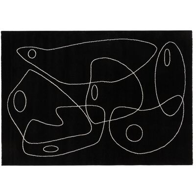 Miliboo Tappeto nero motivo line art 160x230 cm ARTISTE Miliboo Tappeto nero motivo line art 160x230 cm ARTISTE