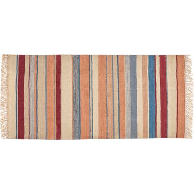 Miliboo Tappeto rettangolare a righe multicolore in cotone 60 x 120 cm SUPLA Miliboo Tappeto rettangolare a righe multicolore in cotone 60 x 120 cm SUPLA