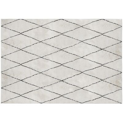 Miliboo Tappeto rettangolare con motivi a losanghe neri 200 x 300 cm SILAN Miliboo Tappeto rettangolare con motivi a losanghe neri 200 x 300 cm SILAN