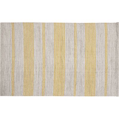 Miliboo Tappeto / Scendiletto rettangolare beige a righe gialle 50 x 80 cm CABOURG Miliboo Tappeto / Scendiletto rettangolare beige a righe gialle 50 x 80 cm CABOURG