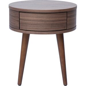 Miliboo Comodino rotondo in legno scuro con cassetto JUDITH Miliboo Comodino rotondo in legno scuro con cassetto JUDITH