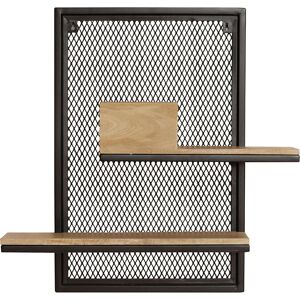 Miliboo Mensola a muro doppia in metallo e mango massiccio H60 cm RACK Miliboo Mensola a muro doppia in metallo e mango massiccio H60 cm RACK