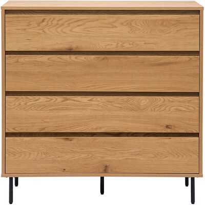 Miliboo Comò finitura legno chiaro rovere 4 cassetti L100 cm ARAGON Miliboo Comò finitura legno chiaro rovere 4 cassetti L100 cm ARAGON