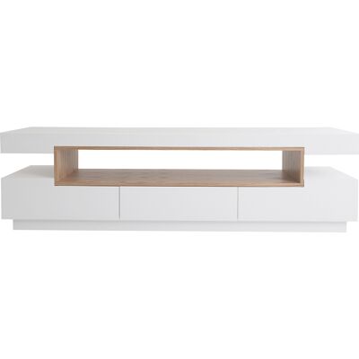 Miliboo Mobile TV design bianco e legno L200 cm LIVO Miliboo Mobile TV design bianco e legno L200 cm LIVO