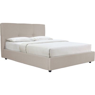 Miliboo Letto con contenitore 160x200 cm in tessuto naturale SOGNO Miliboo Letto con contenitore 160x200 cm in tessuto naturale SOGNO