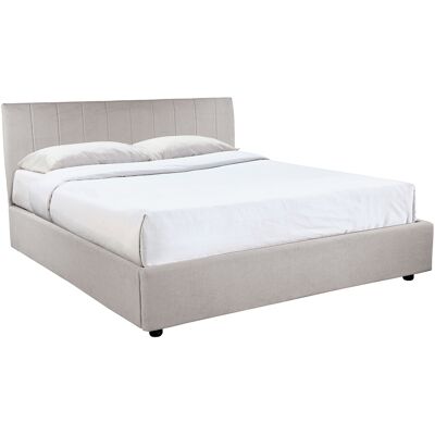 Miliboo Letto contenitore 160x200 cm in tessuto Grigio chiaro SOGNO Miliboo Letto contenitore 160x200 cm in tessuto Grigio chiaro SOGNO