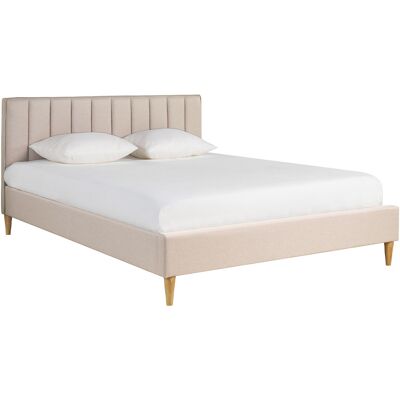 Miliboo Letto matrimoniale 160x200 cm in tessuto beige DIANE Miliboo Letto matrimoniale 160x200 cm in tessuto beige DIANE