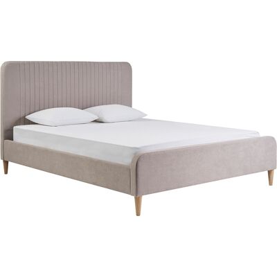 Miliboo Letto matrimoniale 160x200 in tessuto tortora LINDSAY Miliboo Letto matrimoniale 160x200 in tessuto tortora LINDSAY