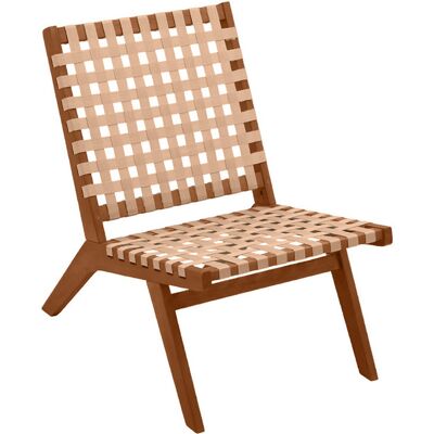 Sedia da giardino Miliboo - Acacia e cinturini beige Sedia da giardino Miliboo - Acacia e cinturini beige