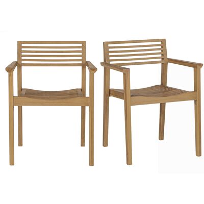 Miliboo Sedie da giardino impilabili in legno di teak massiccio (lotto di 2) KAYU Miliboo Sedie da giardino impilabili in legno di teak massiccio (lotto di 2) KAYU