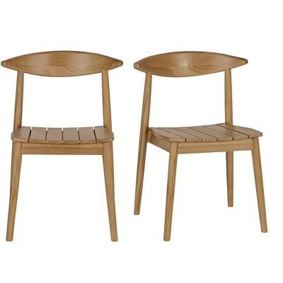 Miliboo Sedie da giardino impilabili in legno massello di teak (lotto da 2) SAGARA Miliboo Sedie da giardino impilabili in legno massello di teak (lotto da 2) SAGARA