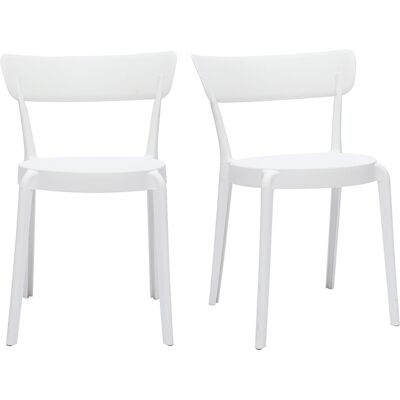 Set di 2 Sedie in Plastica Bianca Impilabili - Miliboo Set di 2 Sedie in Plastica Bianca Impilabili - Miliboo