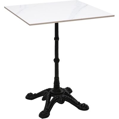 Miliboo Tavolo bistrot quadrato in pietra minerale e metallo nero L60 cm CONTY Miliboo Tavolo bistrot quadrato in pietra minerale e metallo nero L60 cm CONTY