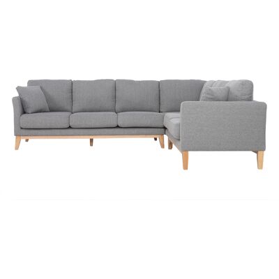 Miliboo Divano angolare scandinavo a 5-6 posti in tessuto Grigio chiaro OSLO Miliboo Divano angolare scandinavo a 5-6 posti in tessuto Grigio chiaro OSLO