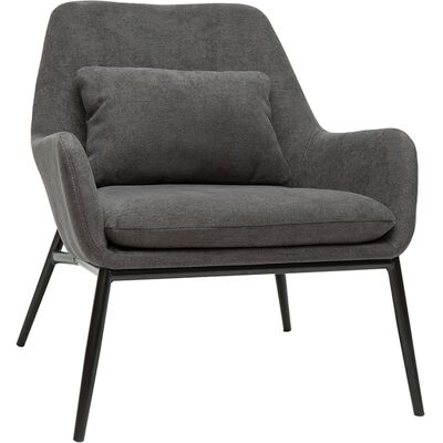 Miliboo Poltrona design tessuto effetto velluto grigio scuro e metallo nero MAXINE Miliboo Poltrona design tessuto effetto velluto grigio scuro e metallo nero MAXINE