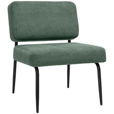 Miliboo Poltrona in tessuto ciniglia verde kaki e metallo nero VEDANA Miliboo Poltrona in tessuto ciniglia verde kaki e metallo nero VEDANA