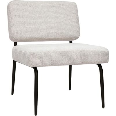 Miliboo Poltrona in tessuto di ciniglia beige e metallo nero VEDANA Miliboo Poltrona in tessuto di ciniglia beige e metallo nero VEDANA