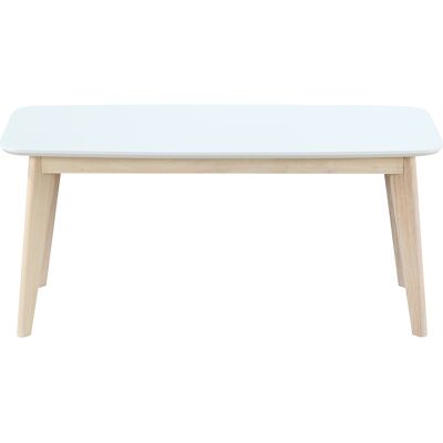 Miliboo Panca design 100cm bianco e legno LEENA Miliboo Panca design 100cm bianco e legno LEENA