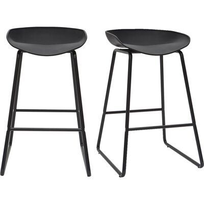 Miliboo Sgabelli da bar design neri H65 cm (set di 2) PEBBLE Miliboo Sgabelli da bar design neri H65 cm (set di 2) PEBBLE