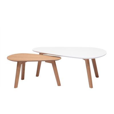 Miliboo Tavolini bassi scandinavi quercia e bianco lotto di 2 ARTIK Miliboo Tavolini bassi scandinavi quercia e bianco lotto di 2 ARTIK