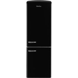Amica KGCR 387 109 S Retro Frigorifero-congelatore indipendente, 60 cm di larghezza, 330 L, NoFrost, nero Amica KGCR 387 109 S Retro Frigorifero-congelatore indipendente, 60 cm di larghezza, 330 L, NoFrost, nero